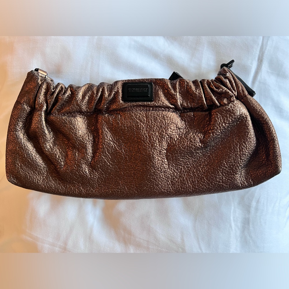 Rare Burberry Bronze/Gold Metallic Farrar Clutch/Shoulder Bag